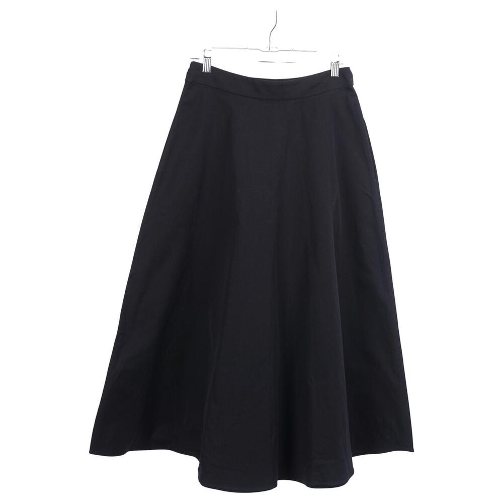 Ralph Lauren Purple Label Skirt 6 Black Cotton A-Line Midi Pockets Classic - Picture 4 of 7